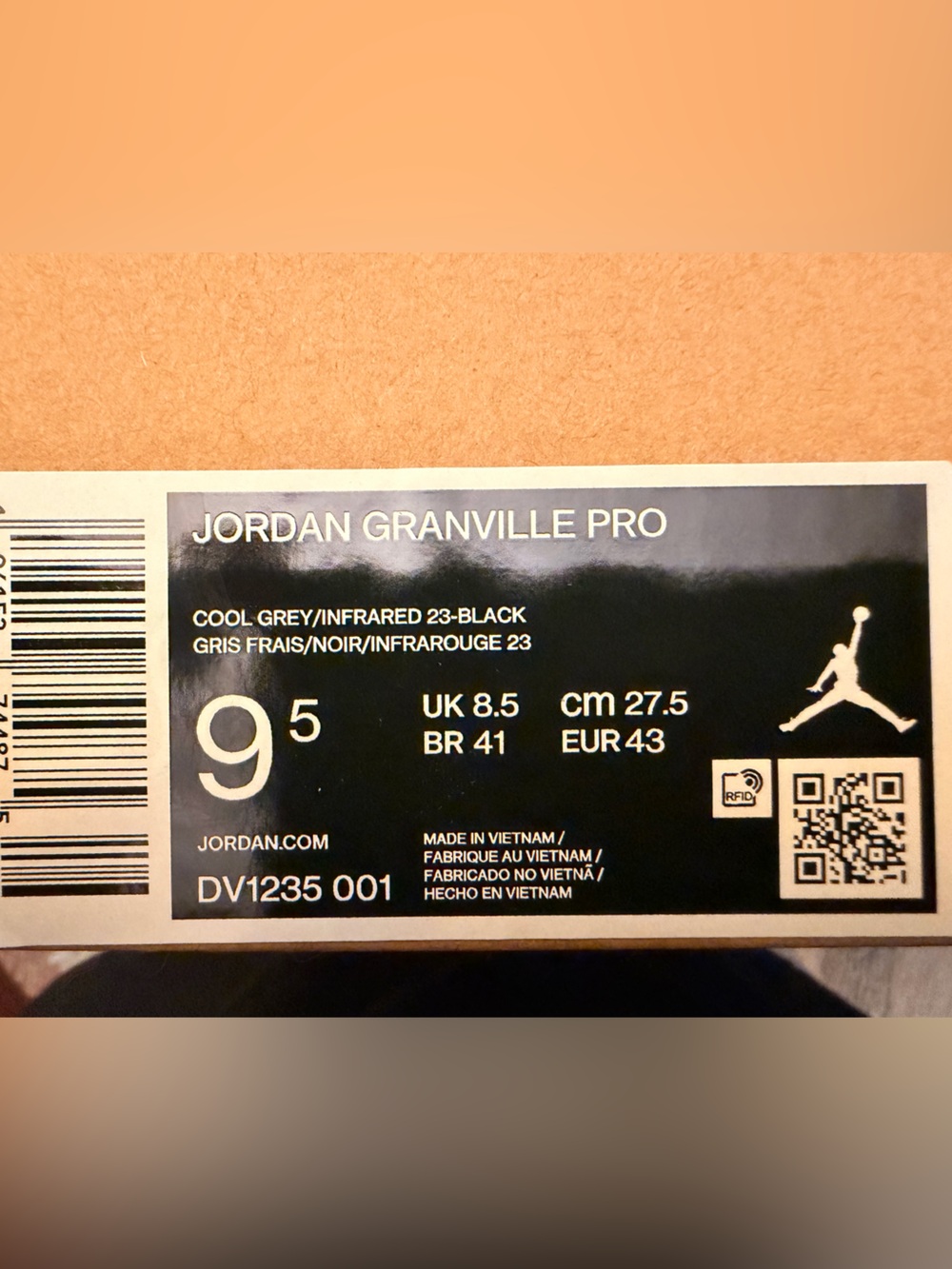 Jordan Granville Pro Cool Grey/Infrared 23 Men’s 9.5 NEW w/ Box - Picture 8 of 9